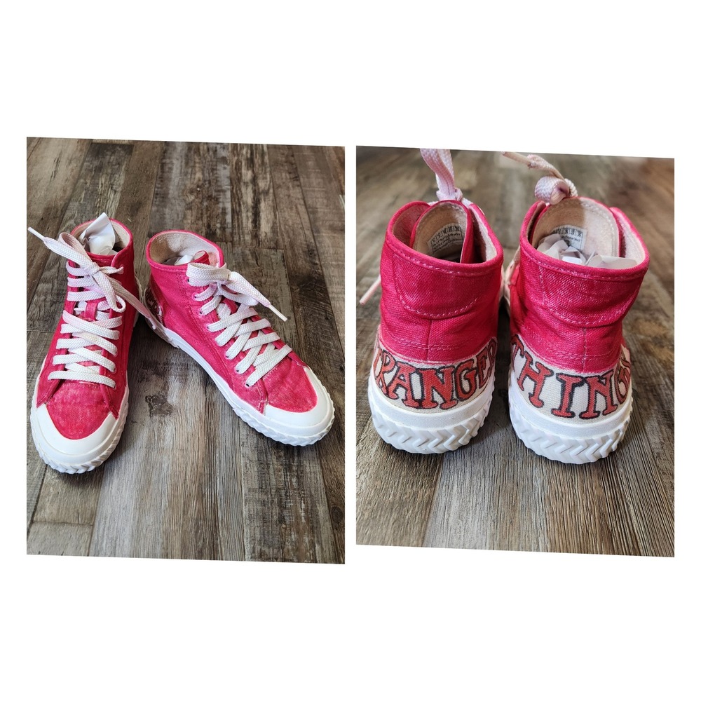 Skechers Wedge Fit Red High‎ Top Sneakers Custom Stranger Things Hand Painted 6
